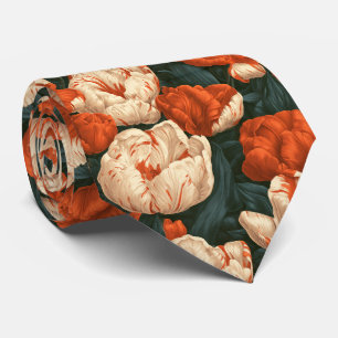 Tulip Print Menswear Vintage Wedding Tie