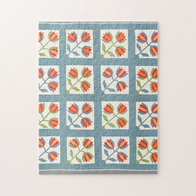 Tulip quilt jigsaw puzzle (Vertical)