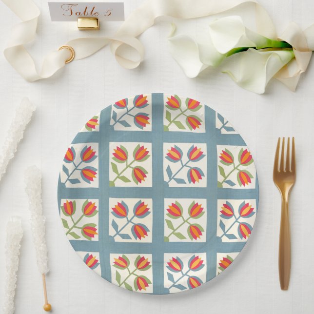Tulip quilt paper plate (Wedding)