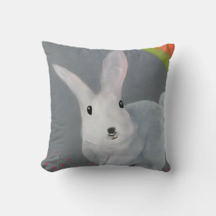 Tulip Rabbit Throw Pillow