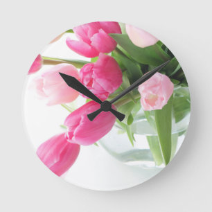 tulip round clock