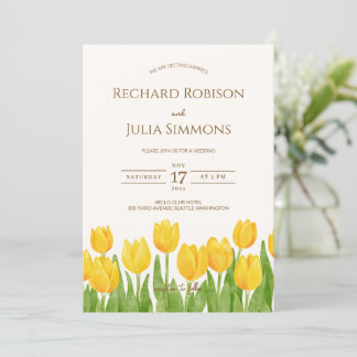 TULIP Save The Date Invitation / Watercolor Floral