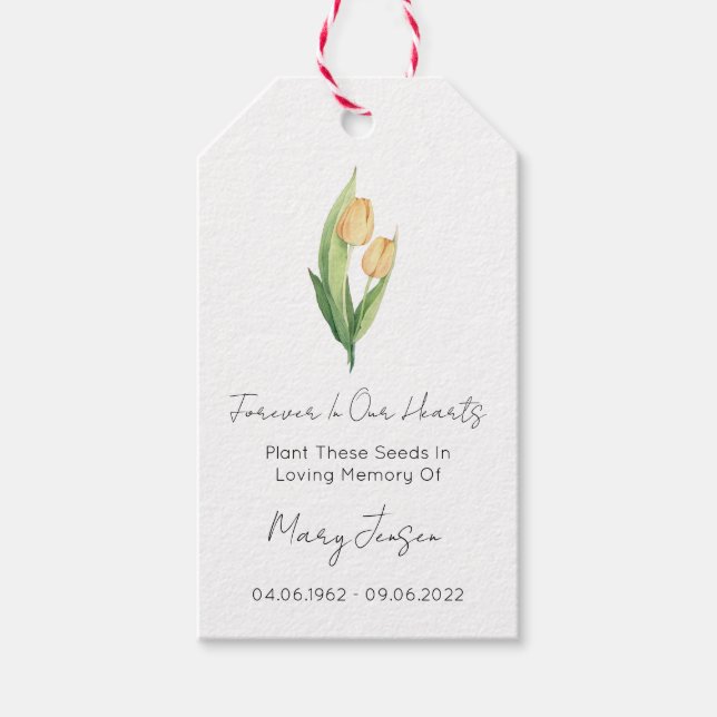 Tulip Seed Packet Funeral Gift Tags (Front)
