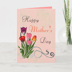 Tulip swirl Happy Mother's day greeting card