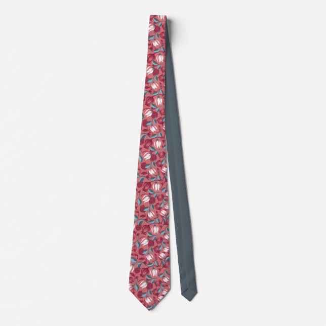 Tulip Symphony: Floral Patterns Tie (Front)