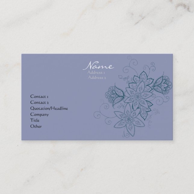 Tulip Tattoo Business Cards (Dusk) (Front)