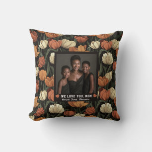 Tulip Texture Dog Cat Mom Victorian Throw Pillow
