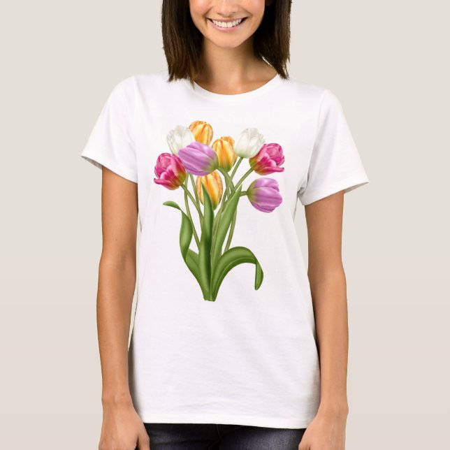 Tulip TShirt For women spring flowers (Front)