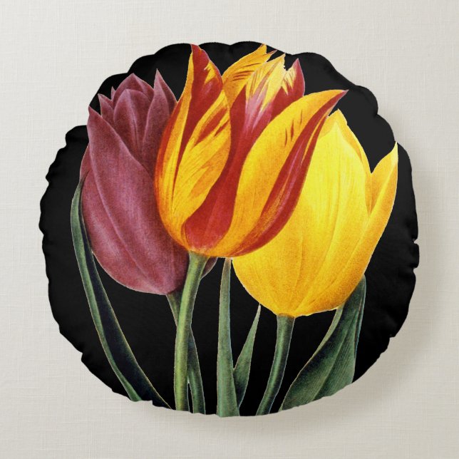 Tulip (Tulipa Gesneriana) Round Pillow (Front)
