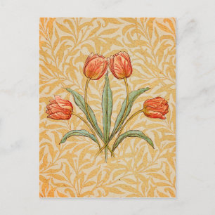 Tulip Vintage Coral Rustic Whimsical Swirls Postcard
