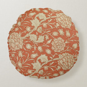 Tulip wallpaper design, 1875 round pillow