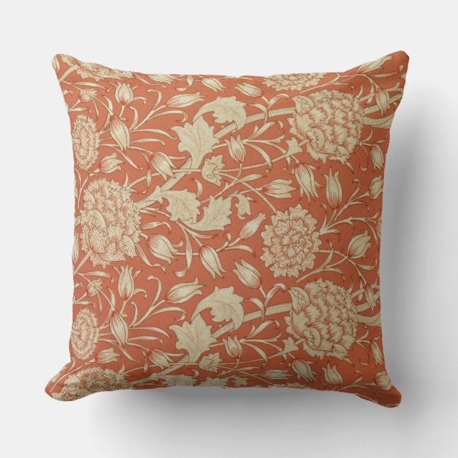 Tulip wallpaper design, 1875 throw pillow (Front)