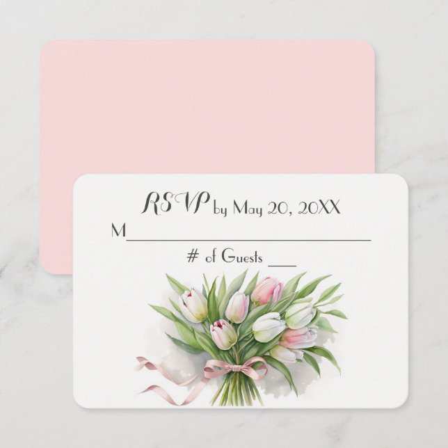 Tulip Wedding Bouquet RSVP (Front/Back)