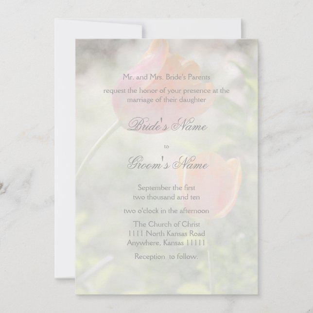 Tulip with Verse Wedding Invitation (Front)