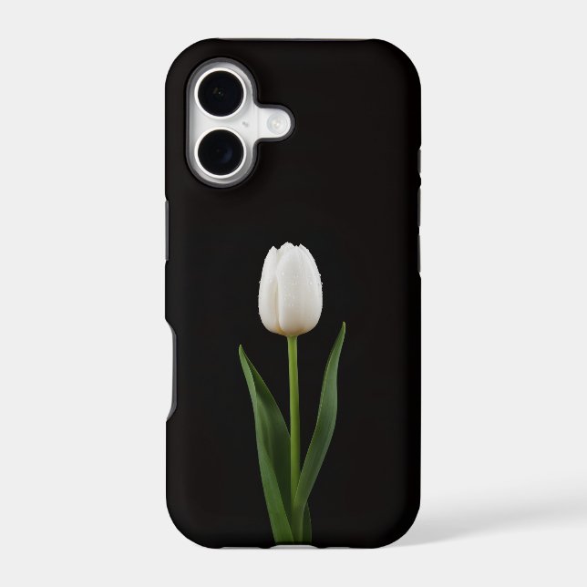 Tulipe blanc perle Black 4 Luxe iPhone 17 Mate (Verso)