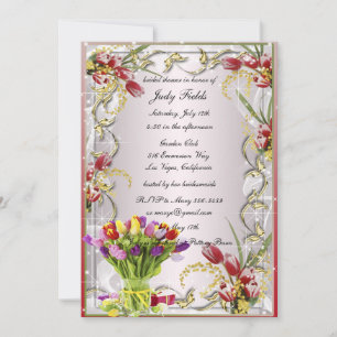 Tulipe colorée Floral Bridal Shower Invitation