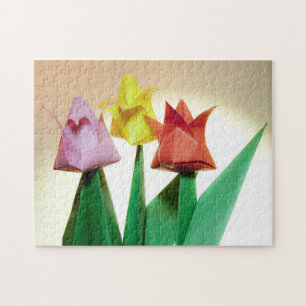Tulipe colorée Origami Fleurs Puzzle