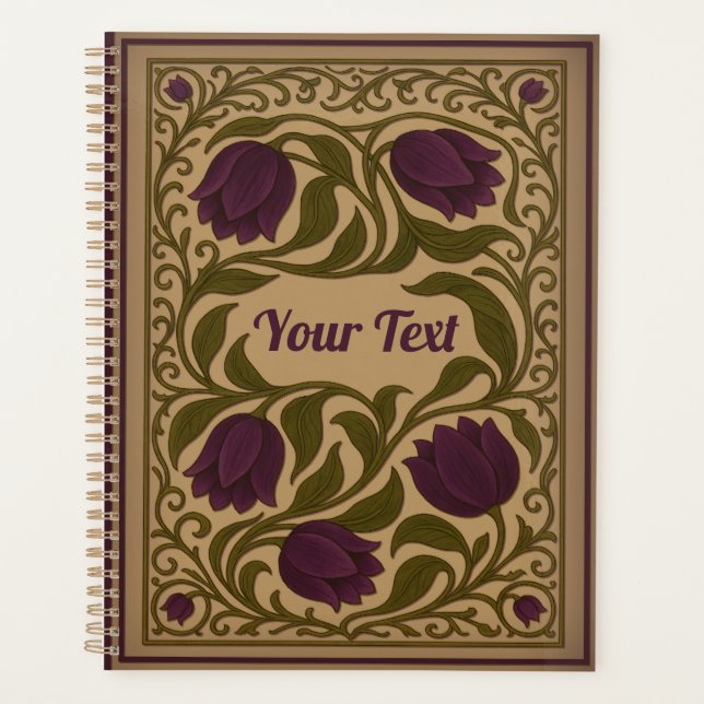 Tulipe pourpre Vintage Floral Planner (Devant)