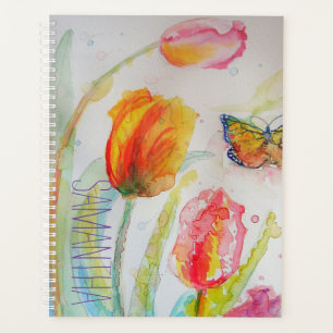 Tulipe Rose Tulipes Aquarelle Nom Féminin