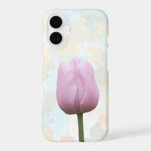 Tulipe rose unique bourgeon fond sourd