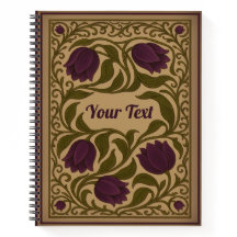 Tulipe violet Vintage Carnet spiral floral
