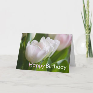 Tulipes blanches • Carte de voeux d'anniversaire