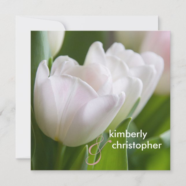 Tulipes blanches • Faire-part de mariage (Devant)