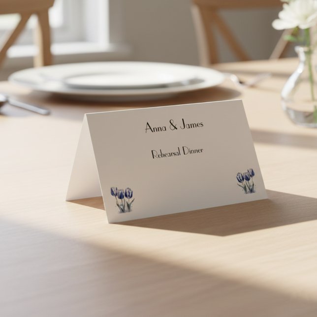 Tulipes dans Delft Blue carte personnalisable (Créateur téléchargé)