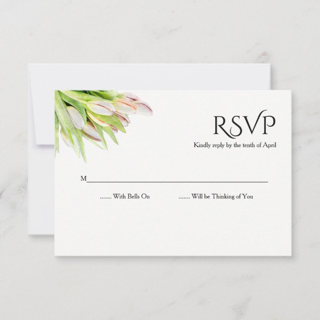 Tulipes d'aquarelle mariage RSVP (Devant)