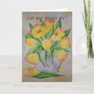 Tulipes de jaune de carte de poème