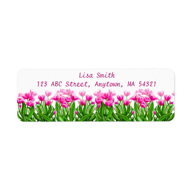 Tulipes de printemps rose personnalisable (Devant)
