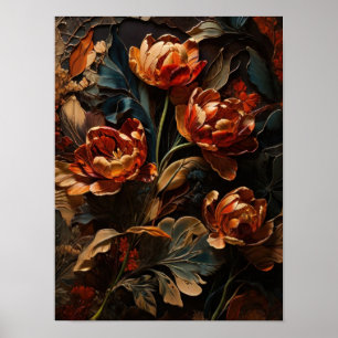 Tulipes en fleurs - poster art numérique fleurs