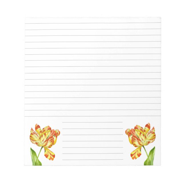 Tulipes enflammées sur un Bloc-notes de taille moy (Devant)