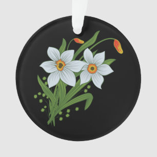 Tulipes et jonquilles Fleurs Arrière - plan noir