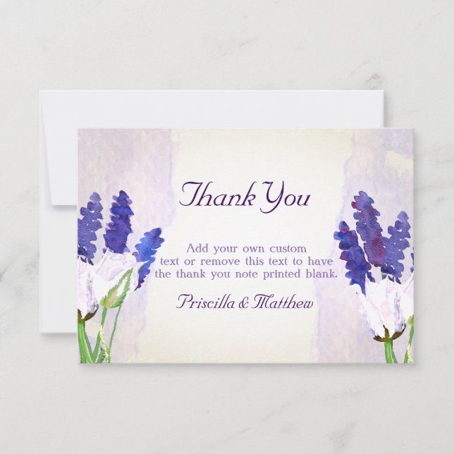 Tulipes et Lavender Merci Cartes (Devant)