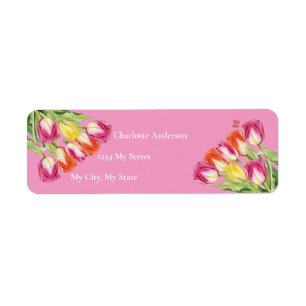 Tulipes et papillon Fête des mariées rose