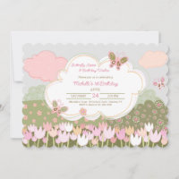 Tulipes et papillons Invitations