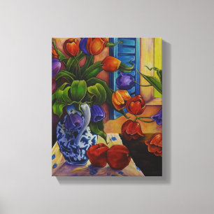 Tulipes et pommes - Impression en toile