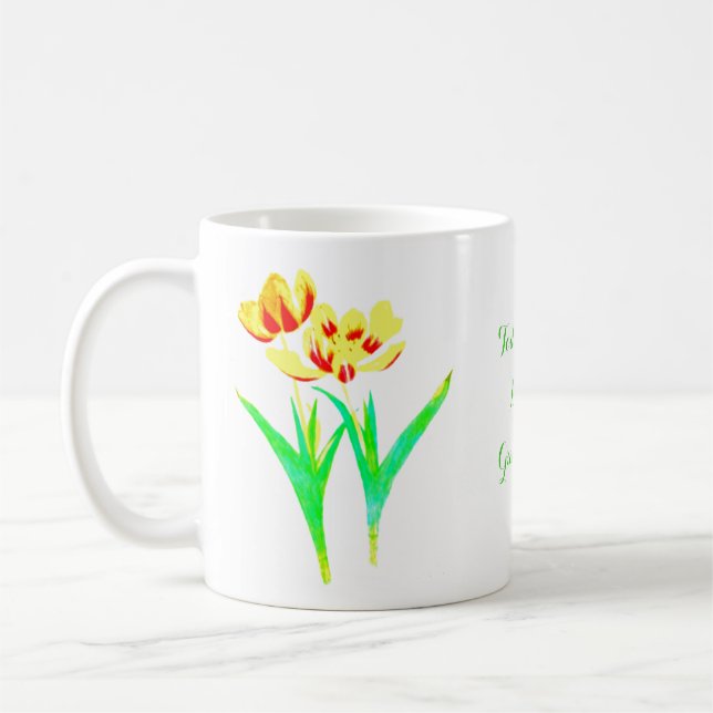 Tulipes jaunes et rouges Mug classique (Gauche)