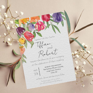 Tulipes lumineuses et Faire-part de mariage verdoy