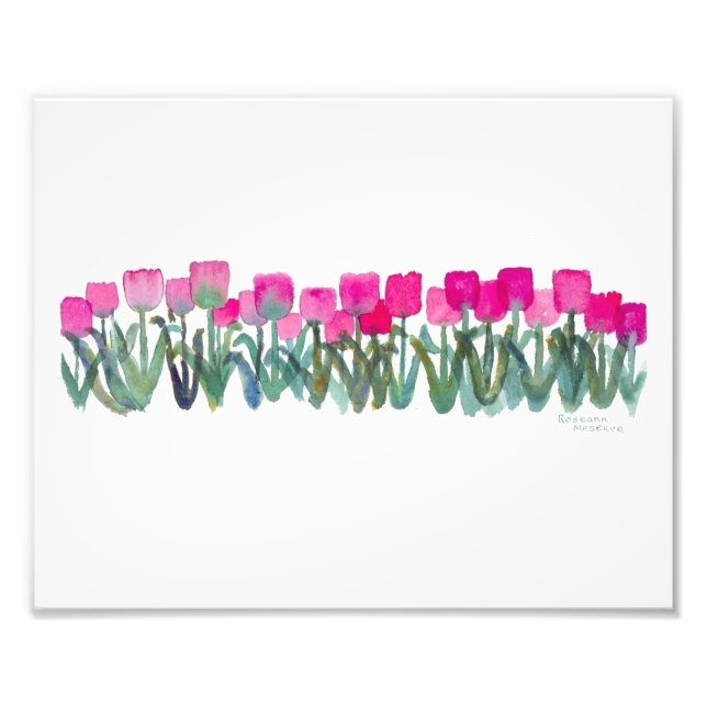 Tulipes rose ressort 8 x 10 Impression photographi (Devant)