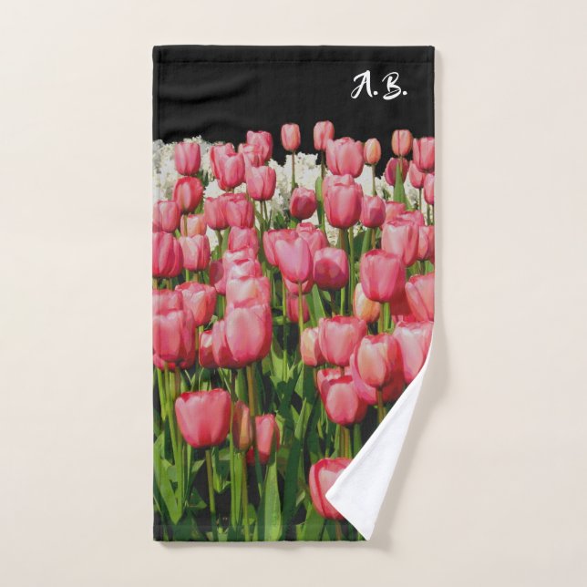 Tulipes roses Conception de printemps Décor maison (Serviette à main)
