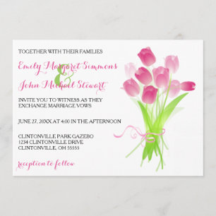 Tulipes roses - Faire-part de mariage