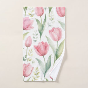 Tulipes roses Peinture florale aquarelle botanique