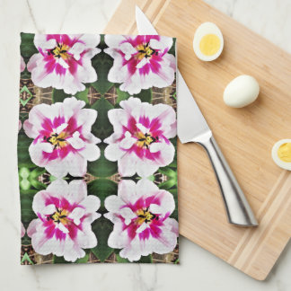 Tulipes roses serviettes de cuisine