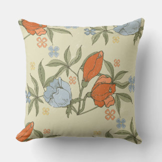 Tulipes rouges et bleues sur oreiller à lancer bei