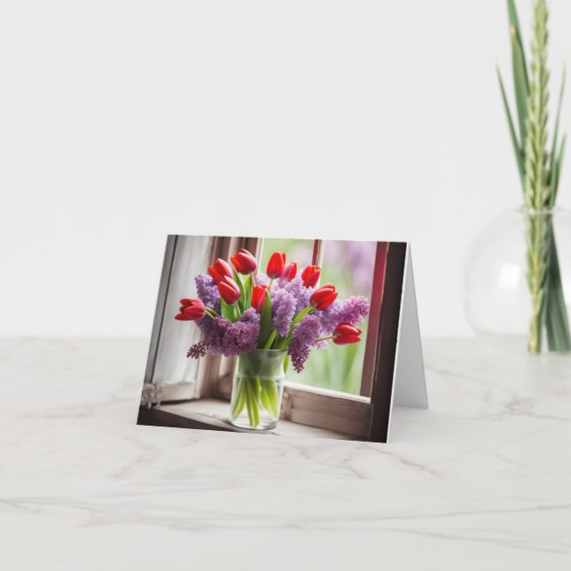 Tulipes rouges et Bouquet Lilac (Devant)