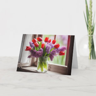 Tulipes rouges et Bouquet Lilac