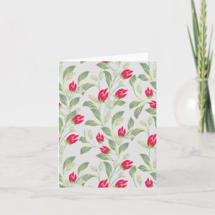 Tulipes vierges Fleurs Carte pour notes, Élégant F
