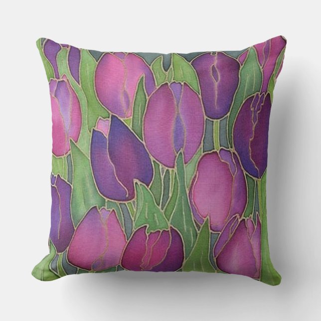 Tulipes violettes Conception Coussin extérieur (Recto)